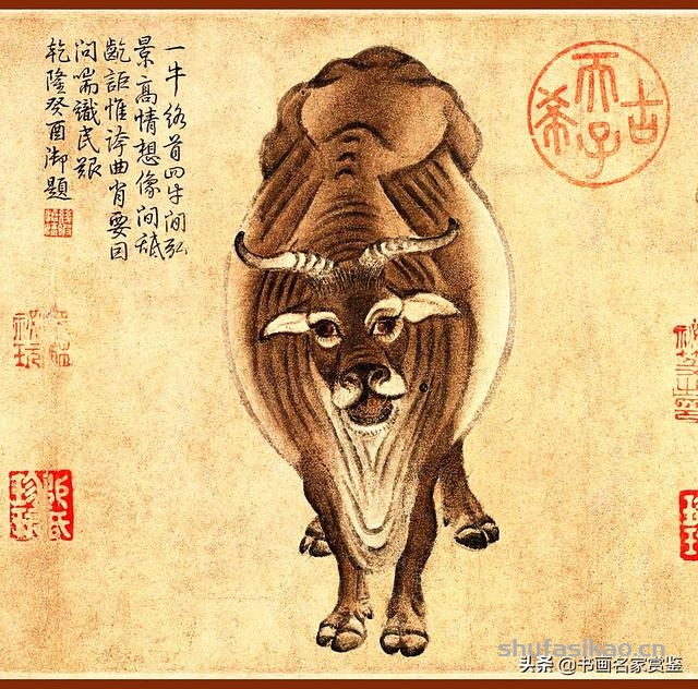 禁止出境的传世绘画国宝——唐代宰相 韩滉绘《五牛图》高清解读-书法思考网
