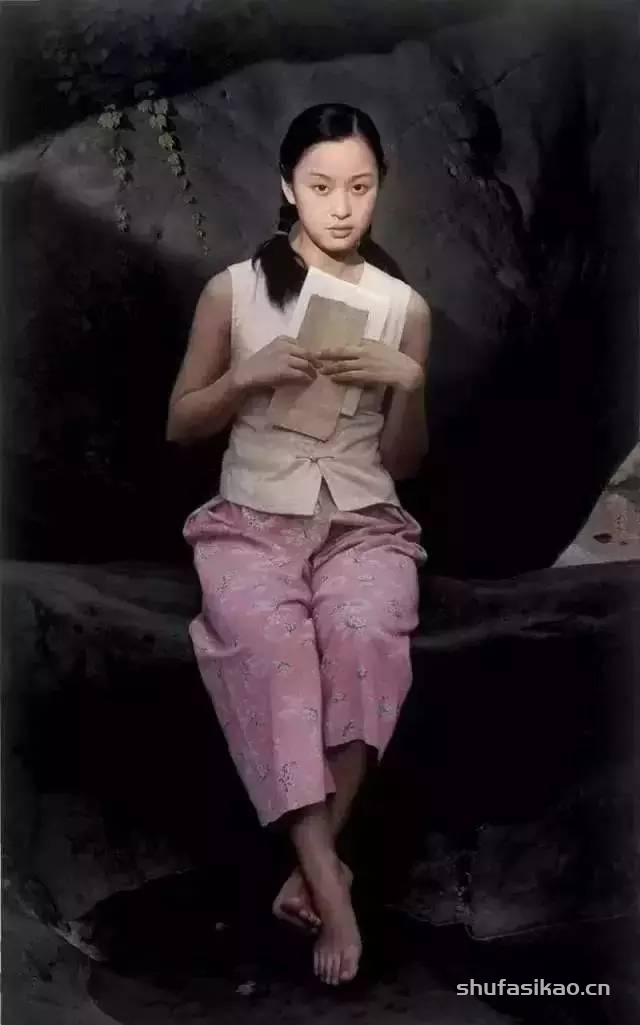 艺术大师王沂东油画中的乡村少女，具有一种含蓄而动人的内在美-书法思考网