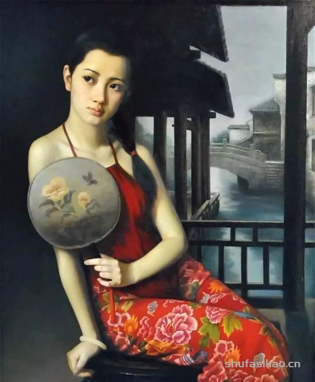 唯美东方女神，就在艺术家的人体油画中-书法思考网