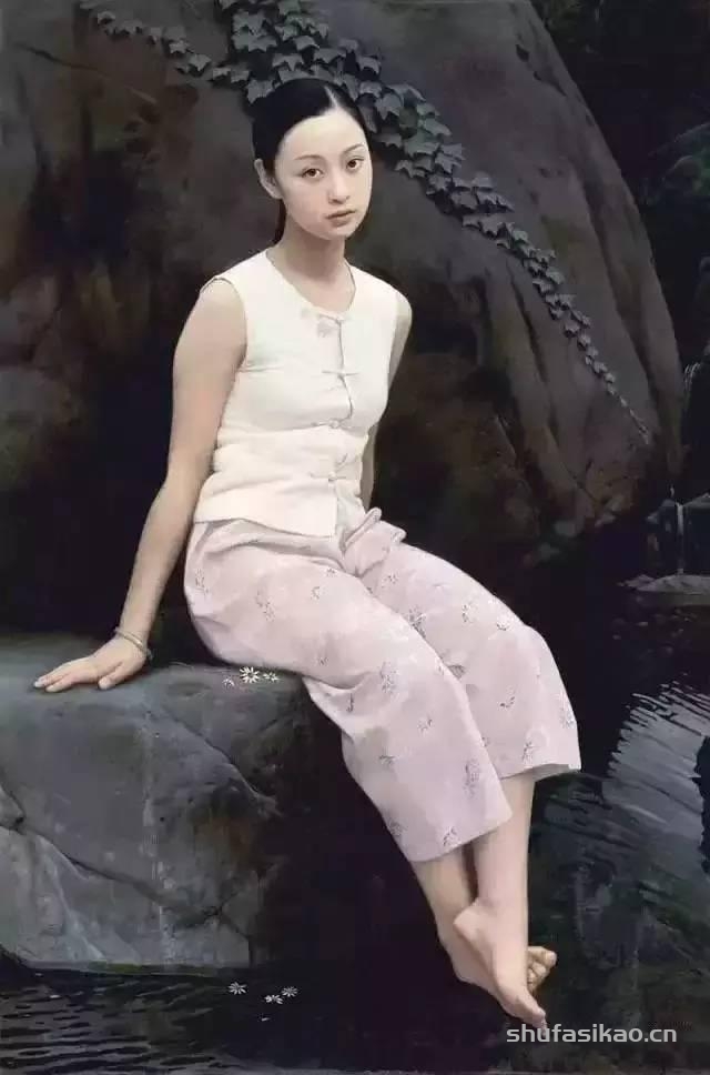艺术大师王沂东油画中的乡村少女，具有一种含蓄而动人的内在美-书法思考网