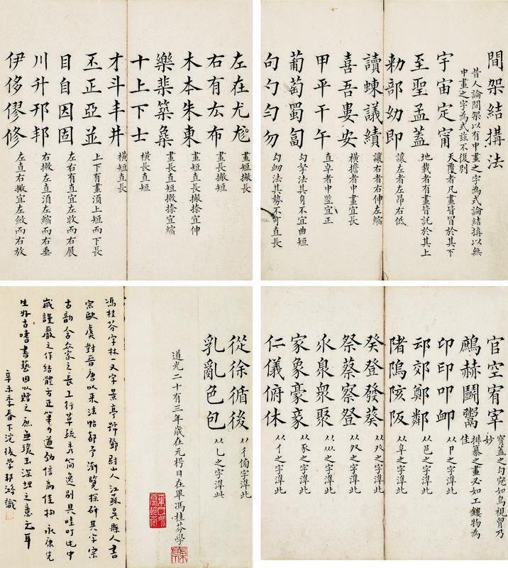 冯桂芬书法欣赏《冯桂芬楷书间架结构法》册页纸本