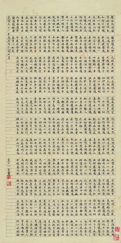 成亲王书法欣赏《成亲王楷书楞严经偈》立轴纸本