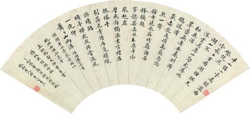 汪兆镛书法欣赏《汪兆镛楷书》扇面水墨纸本