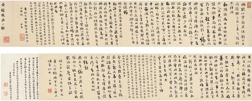 刘墉书法欣赏《刘墉行书楷书临古帖》手卷纸本