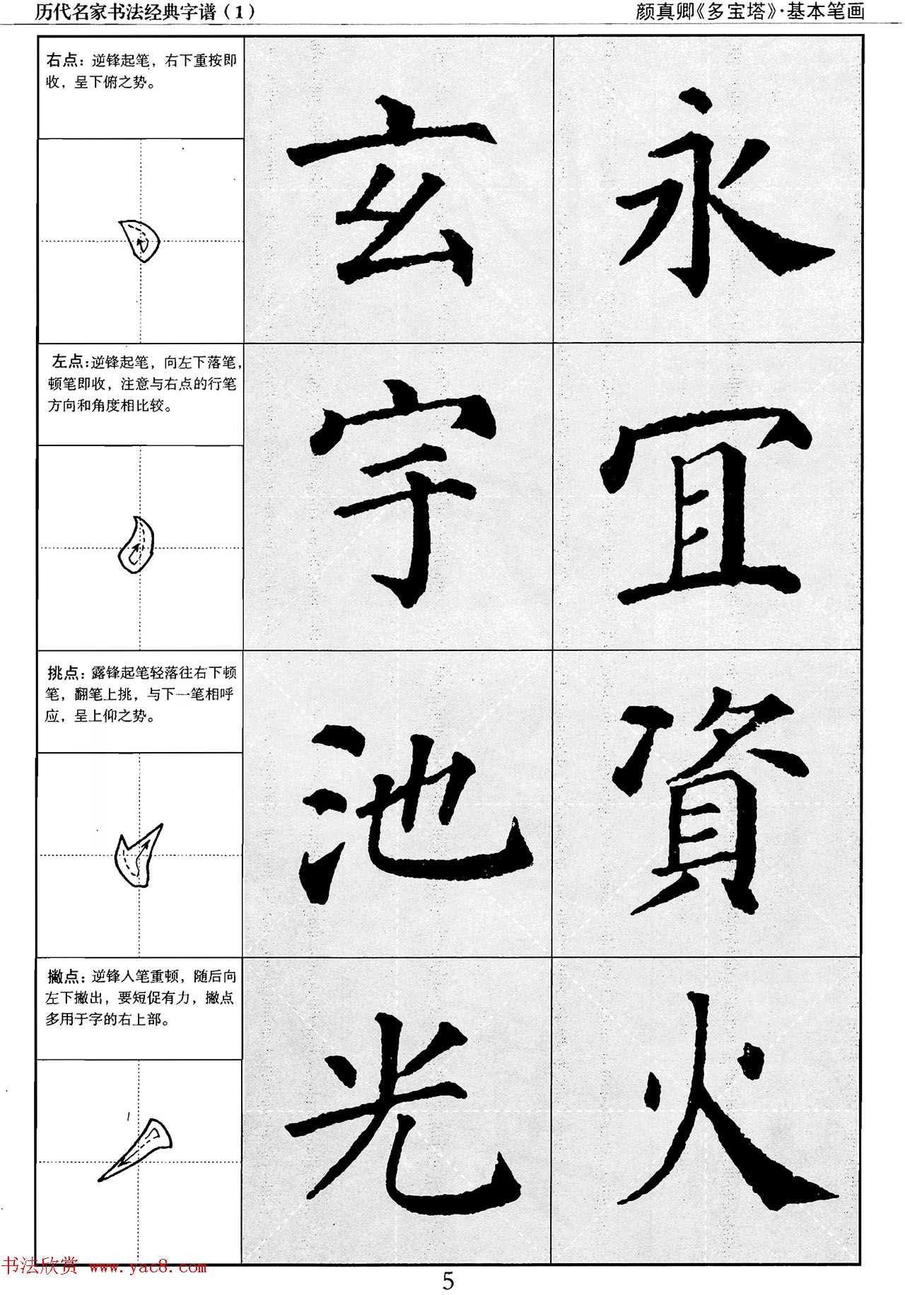 经典字帖：颜真卿多宝塔字谱