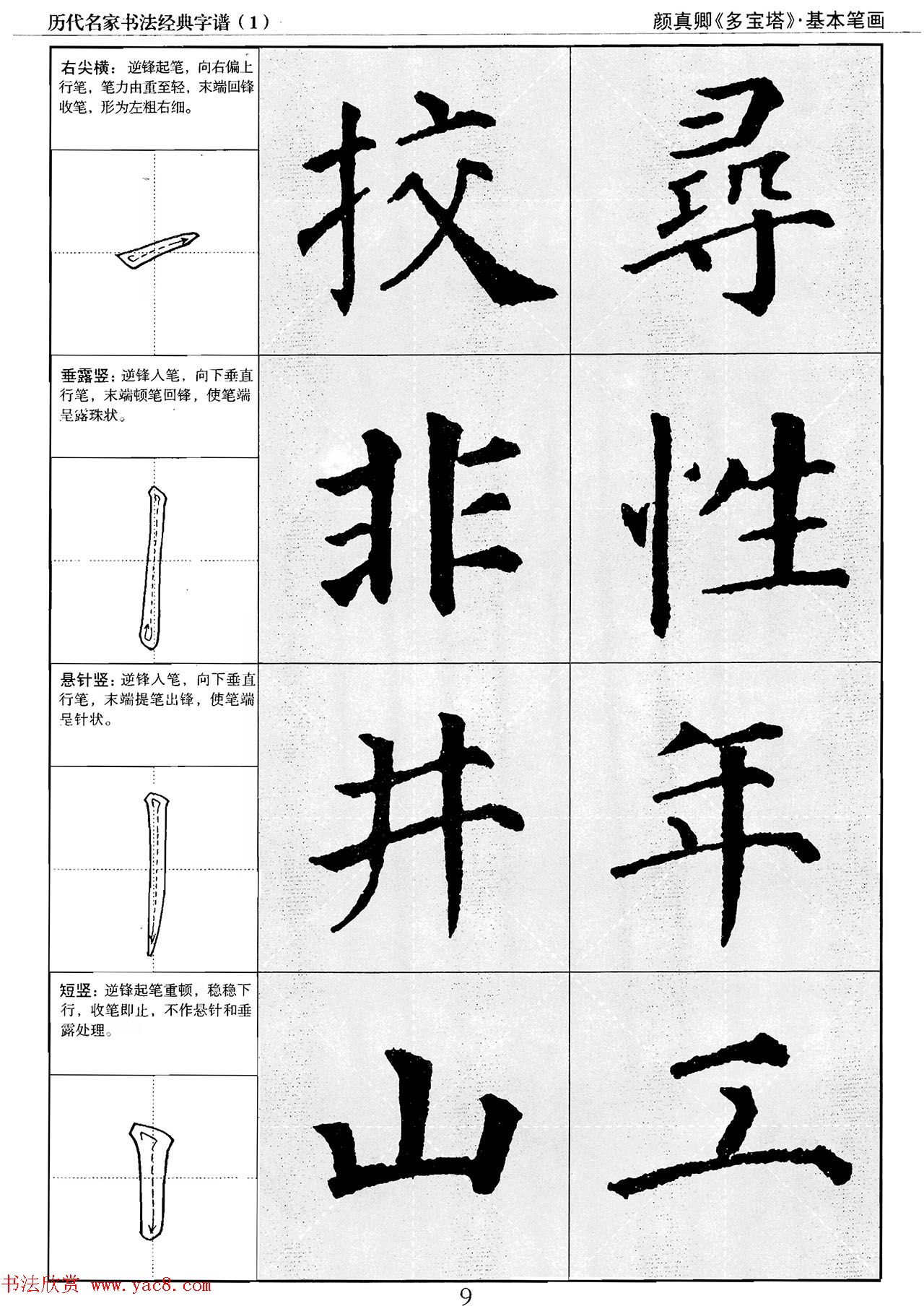 经典字帖：颜真卿多宝塔字谱