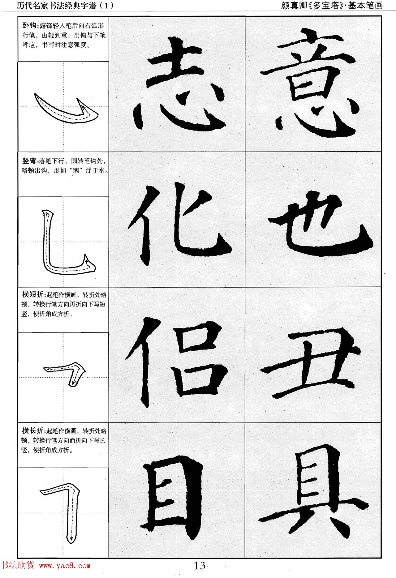 经典字帖：颜真卿多宝塔字谱