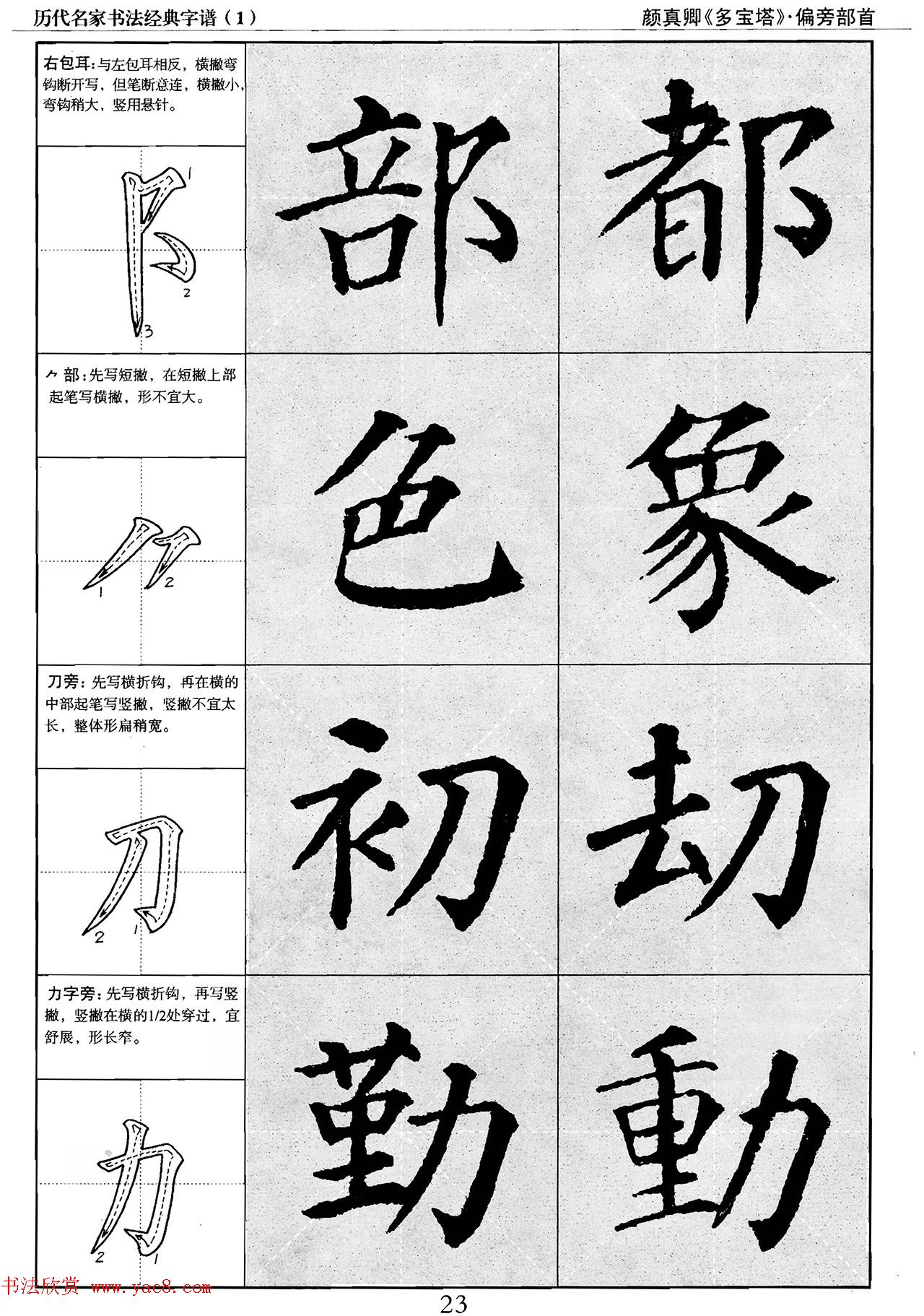 经典字帖：颜真卿多宝塔字谱