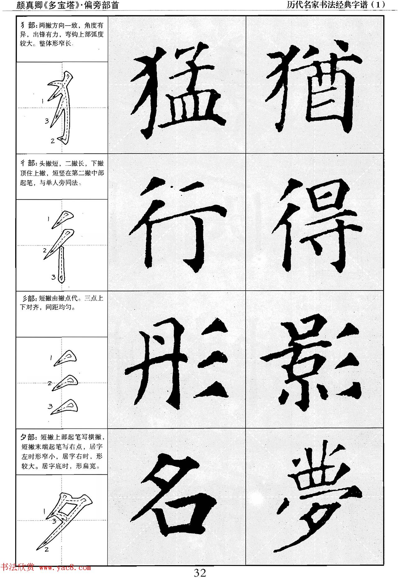 经典字帖：颜真卿多宝塔字谱