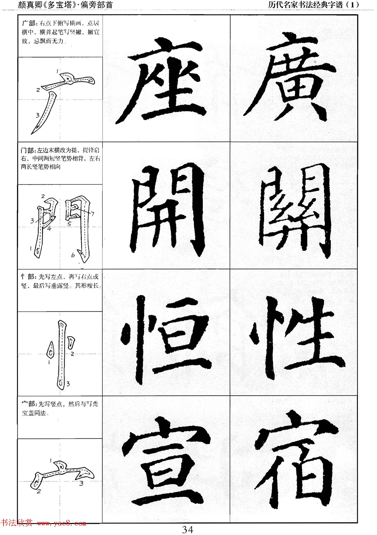 经典字帖：颜真卿多宝塔字谱