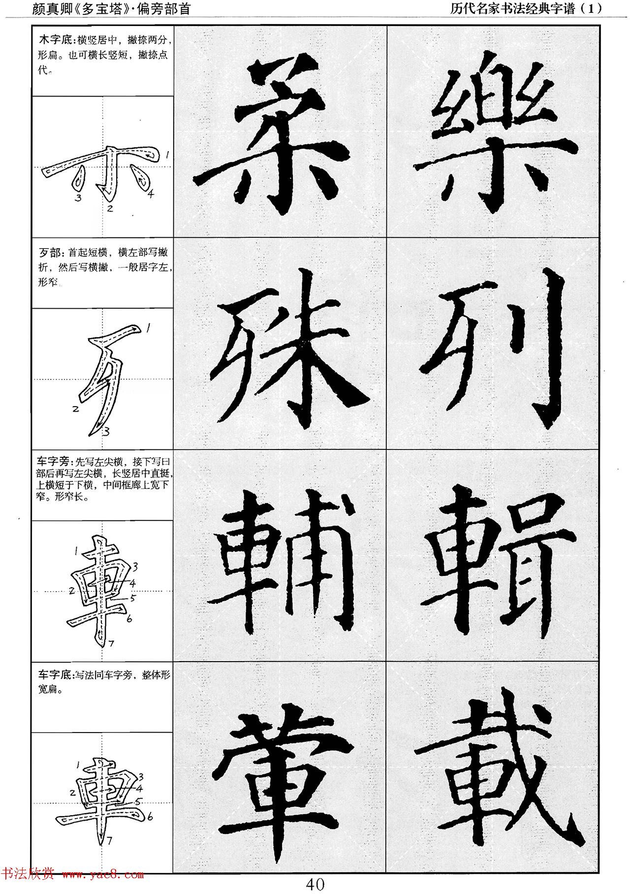 经典字帖：颜真卿多宝塔字谱