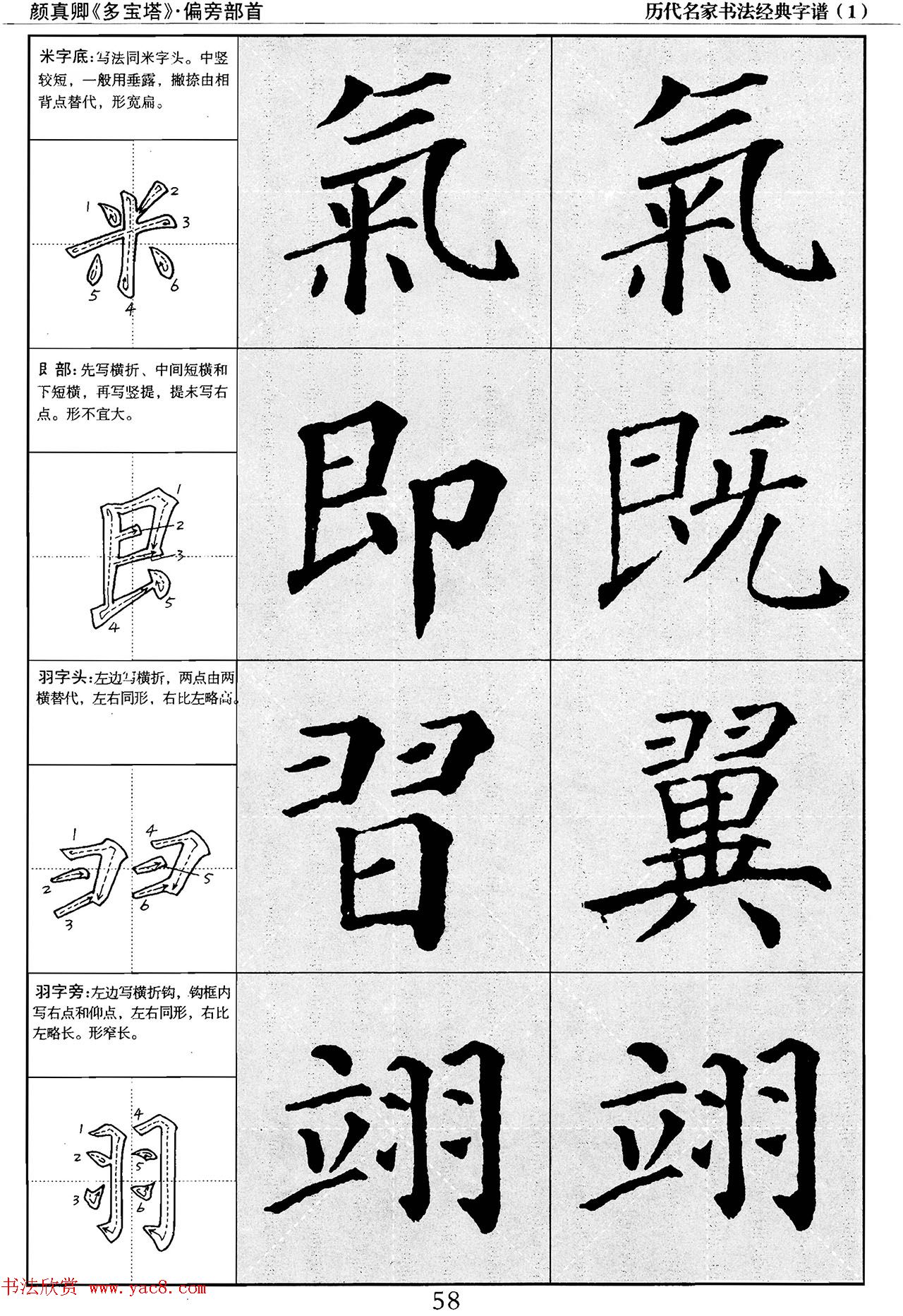 经典字帖：颜真卿多宝塔字谱