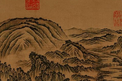峻岭溪桥图-郑虔