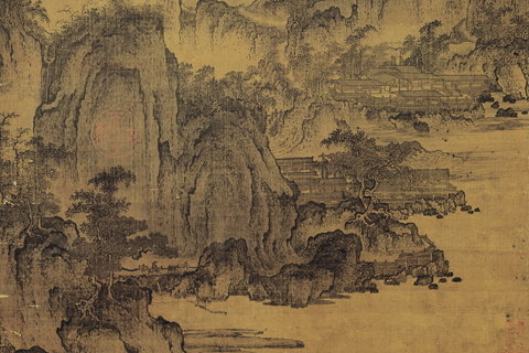 溪山楼观图-燕文贵