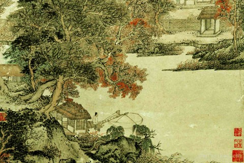 秋山草堂图-王蒙