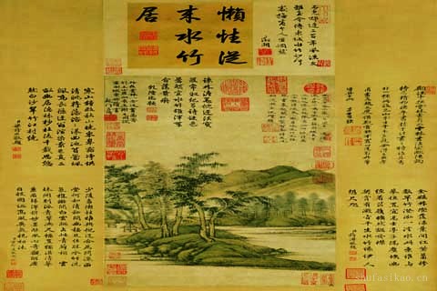 水竹居图-倪瓒