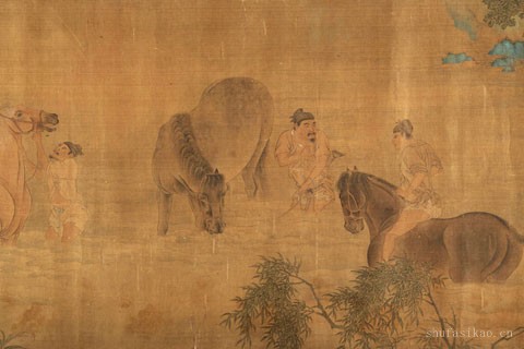 花溪浴马图-赵孟頫