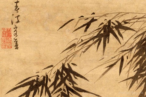 墨竹坡石图-吴镇