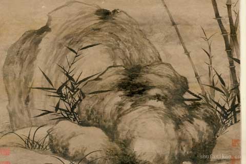 竹石图轴 -01-顾安