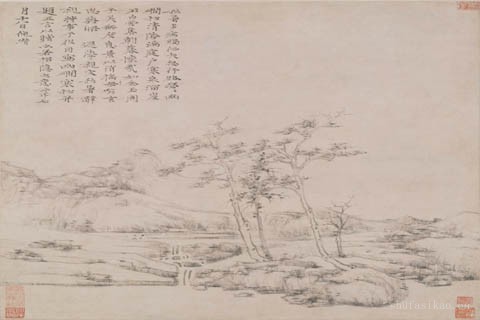 幽涧寒松图-倪瓒