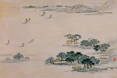 潇湘八景八开-03-张复