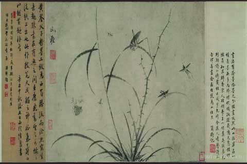 人物草虫图-07-杜大成 杜堇