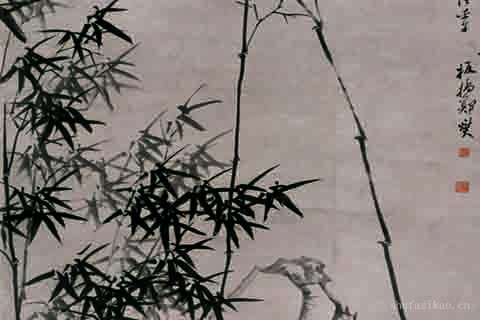 竹石幽兰图-01-郑板桥
