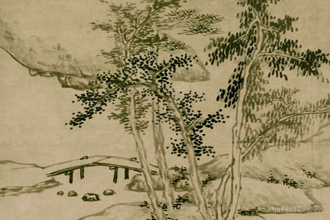 溪亭独眺图-查士标